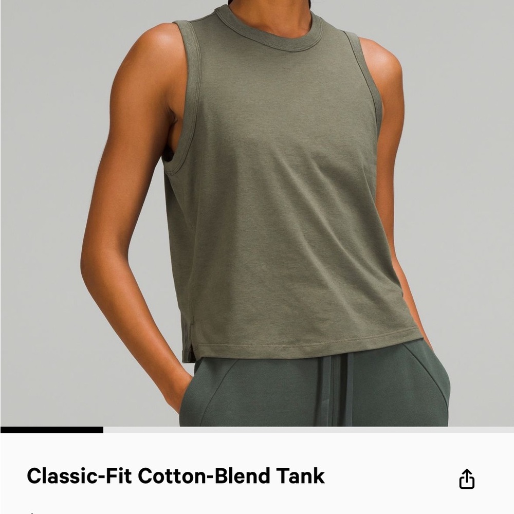 Classic fit cotton tank lululemon size 4. BLACK